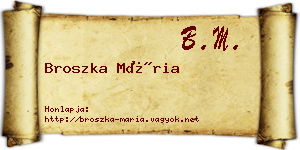 Broszka Mária névjegykártya